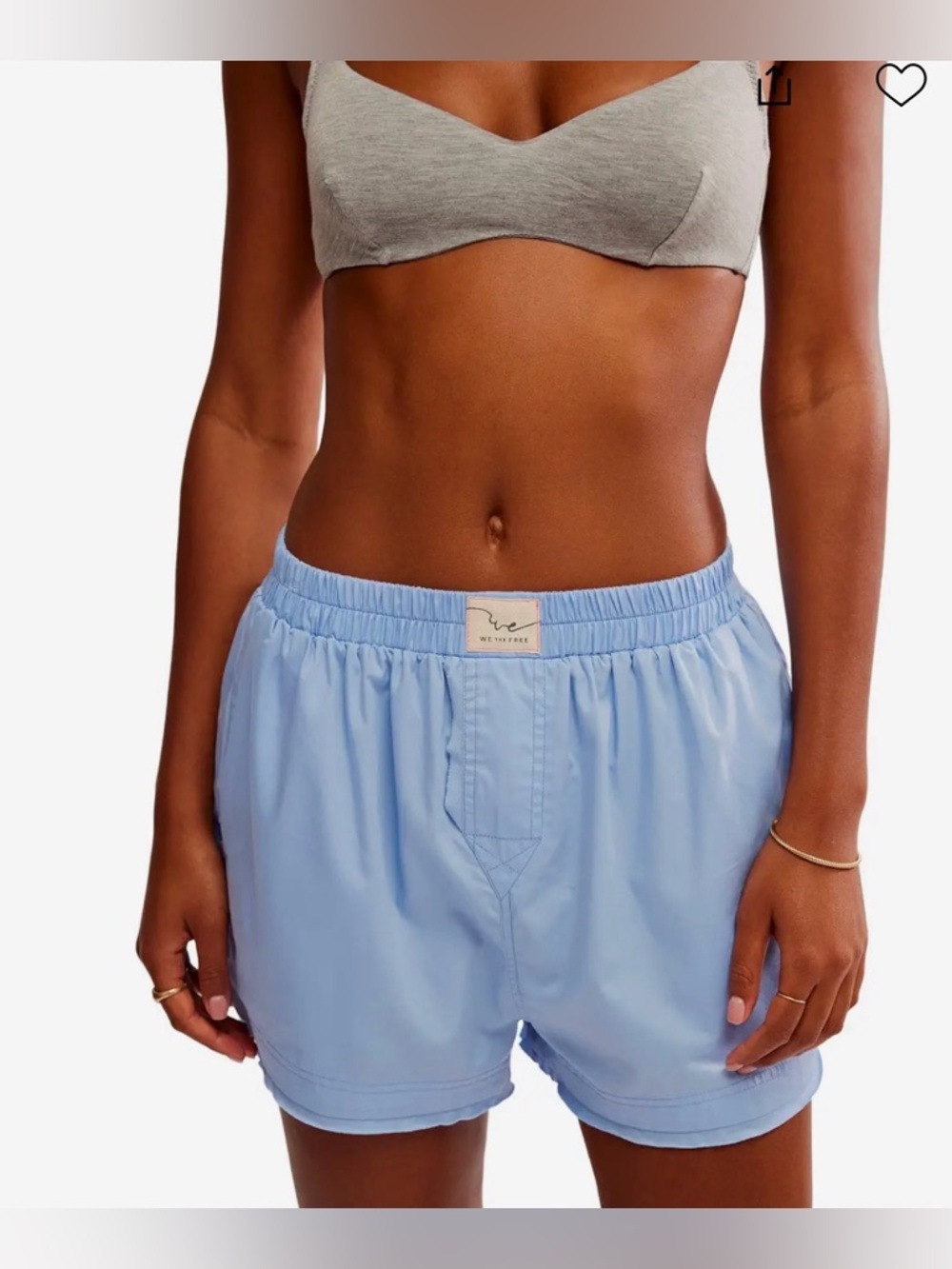 NWT Free People Intimately Day To Day Boxer Short in Color: Placid Blue